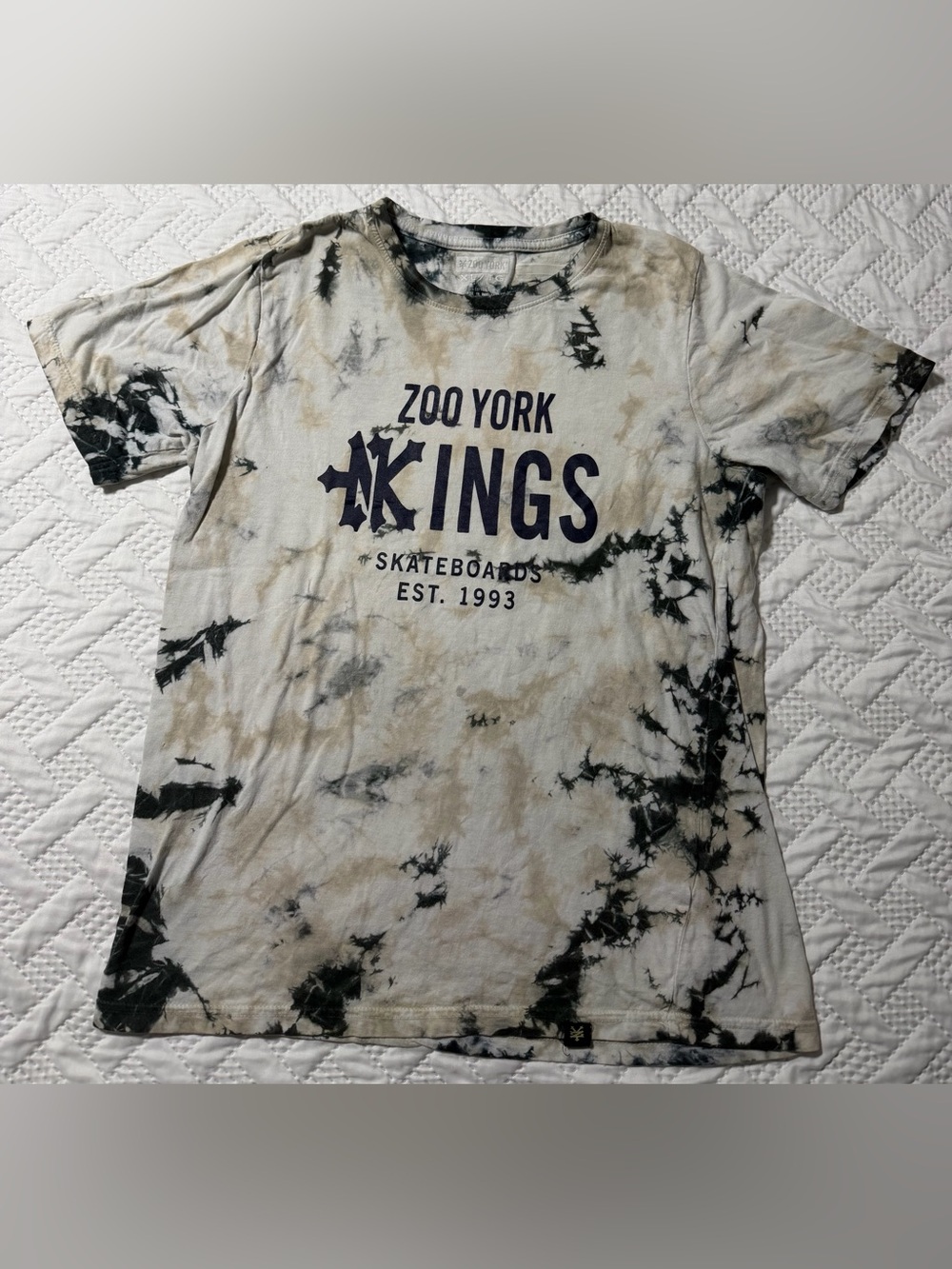 Zoo York Kids 'Kings' Tie-Dye T-Shirt Black Cream Boy XL 16